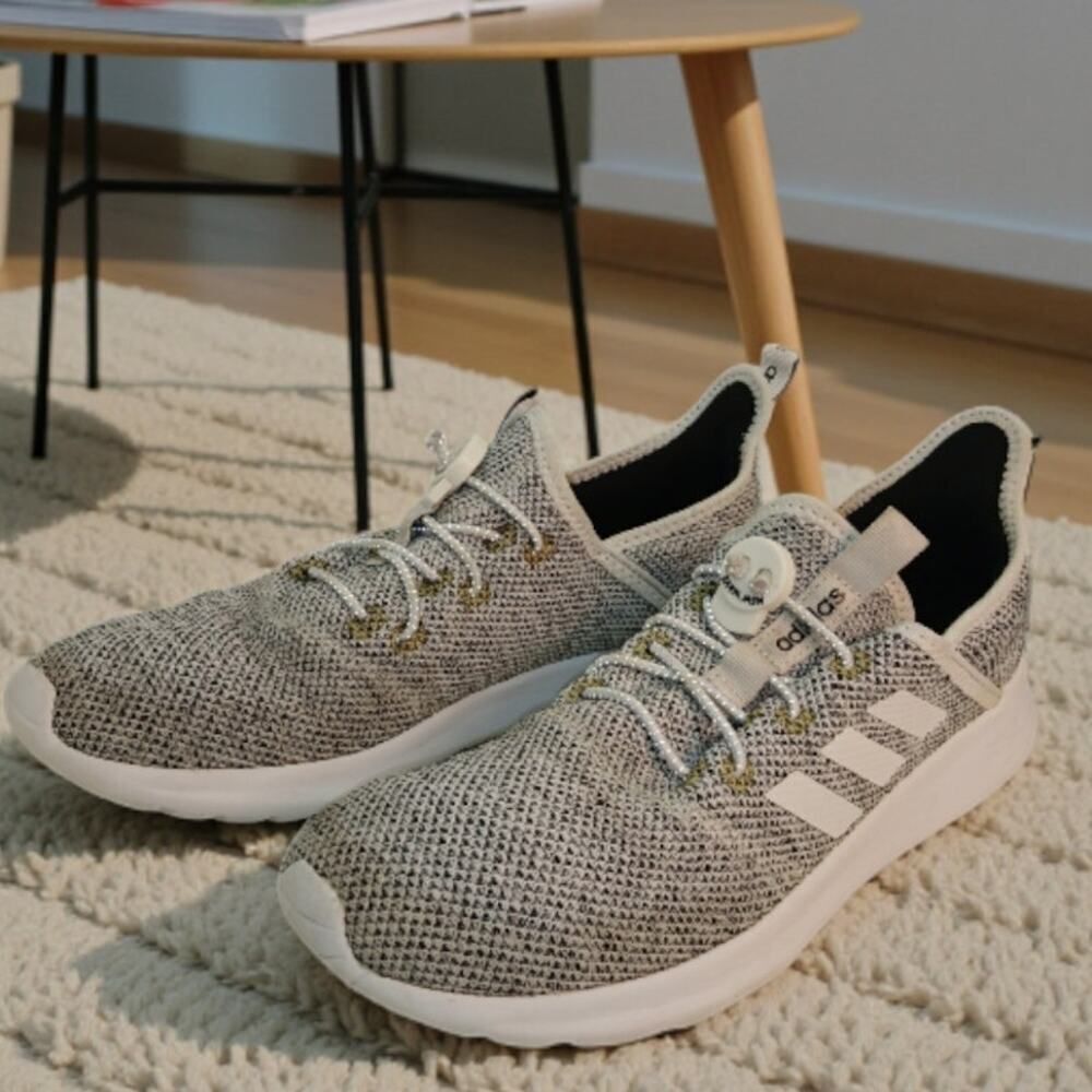 Adidas Cloudfoam Pure Women's Gray Tweed Athletic Sneakers - Size 8